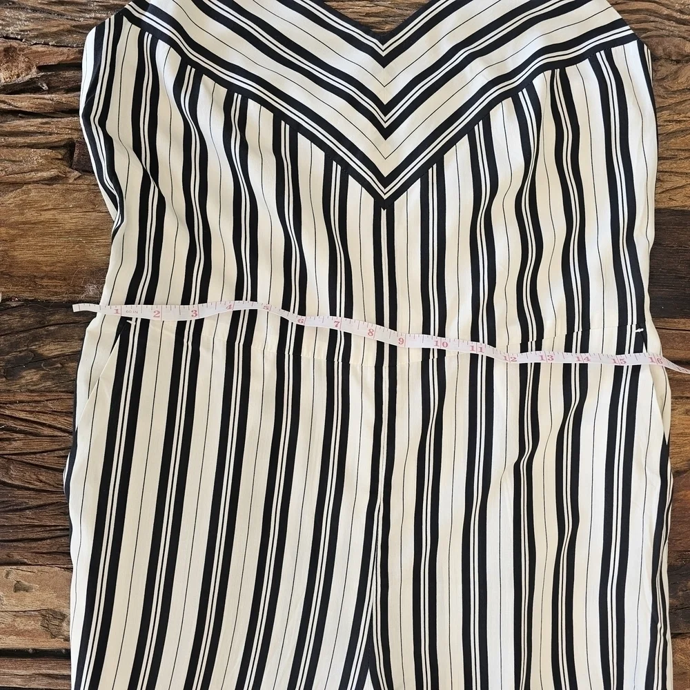 Club Monaco Black and White Striped Jumpsuit Size 10 and Size 6 - Picture 8 of 16